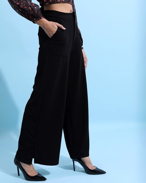 Plus Basic Jersey Wide Leg Pants | boohoo