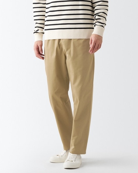 Women's Cotton Blend Corduroy Straight Leg Trousers | MUJI