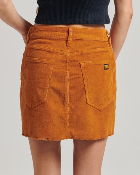 Mustard yellow shop corduroy mini skirt