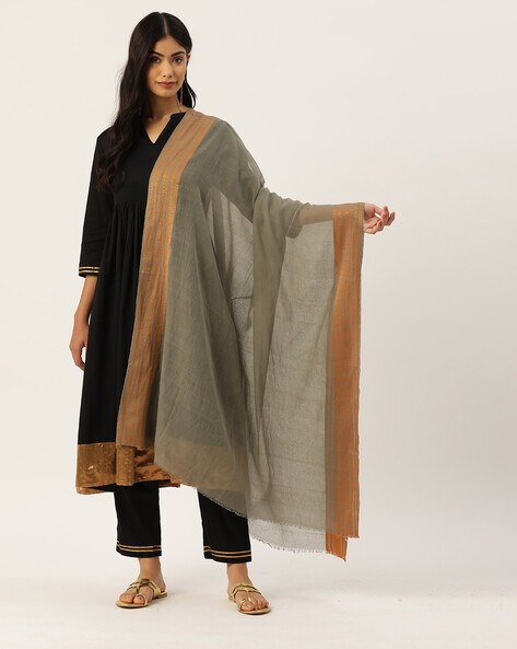 Woven Stole with Contrast Border Price in India