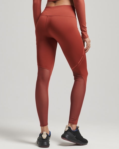 Buy Tommy Hilfiger Women Red Mid Rise Elasticized Waist Solid Active  Leggings - NNNOW.com