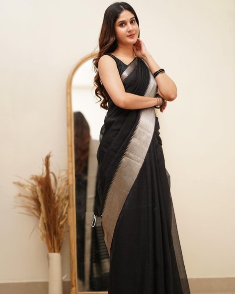 Black Saree | Beautiful saree, Sarees for girls, Stylish sarees