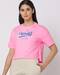 SIDE SLID HIGH LOW HEM GRAPOHIC, PINK, M
