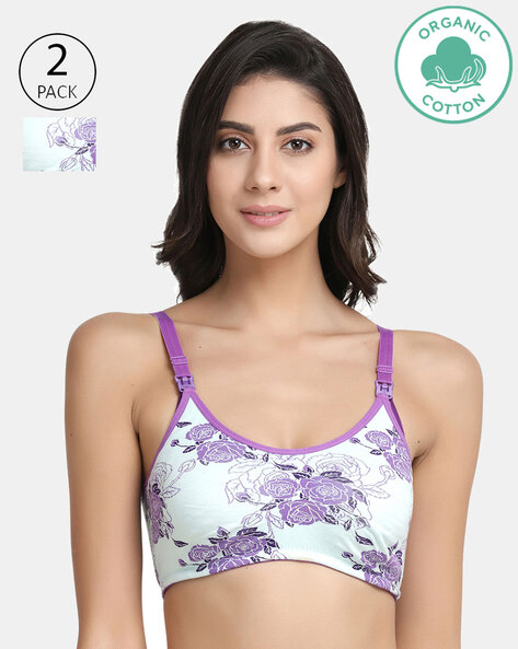 Buy Inner Sense Organic Cotton Antimicrobial Seamless Maternity Bra and  Panty (Set of 2) Online