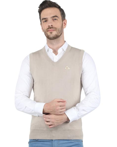 Neck Sweater Monte Carlo Sleeveless Sweater Buy Beige Sweaters