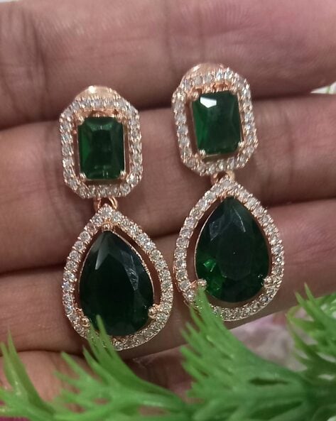 Buy Emerald Green Ad Jewellery Sets for Women Online at Silvermerc |  SBJS5CD_265 – Silvermerc Designs
