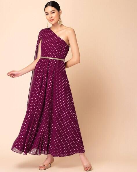 strapless open back dress Zora One Shoulder Pleated Midi Dress main image 1