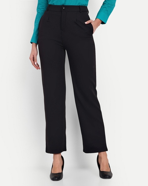 Buy Women's Black Straight Trousers Online