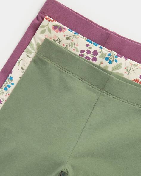 Buy Khaki Green & Purple Leggings for Girls by Mothercare Online