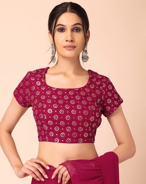 pink embellished blouse