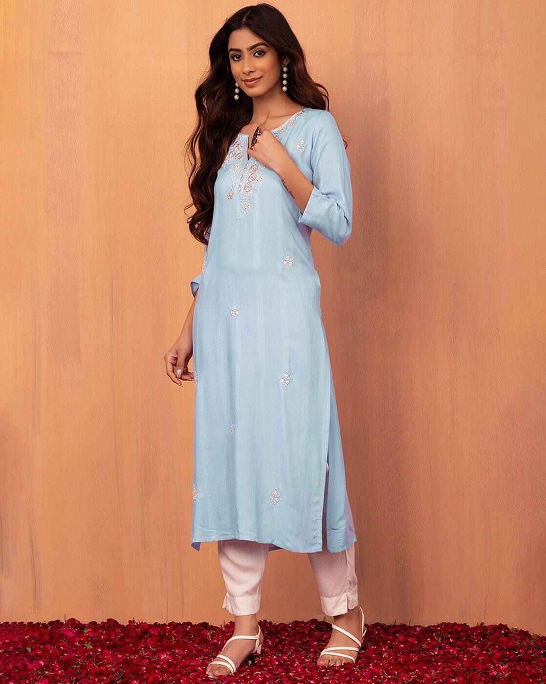 Embroidered Straight Kurta