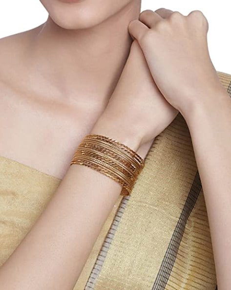 Buy Zehory Rhinestone Gold Chain Bangle Bracelet Boho Leaf Circular Open  Cuff Chain Bracelets Set for Women and Girls(5pcs) at Amazon.in