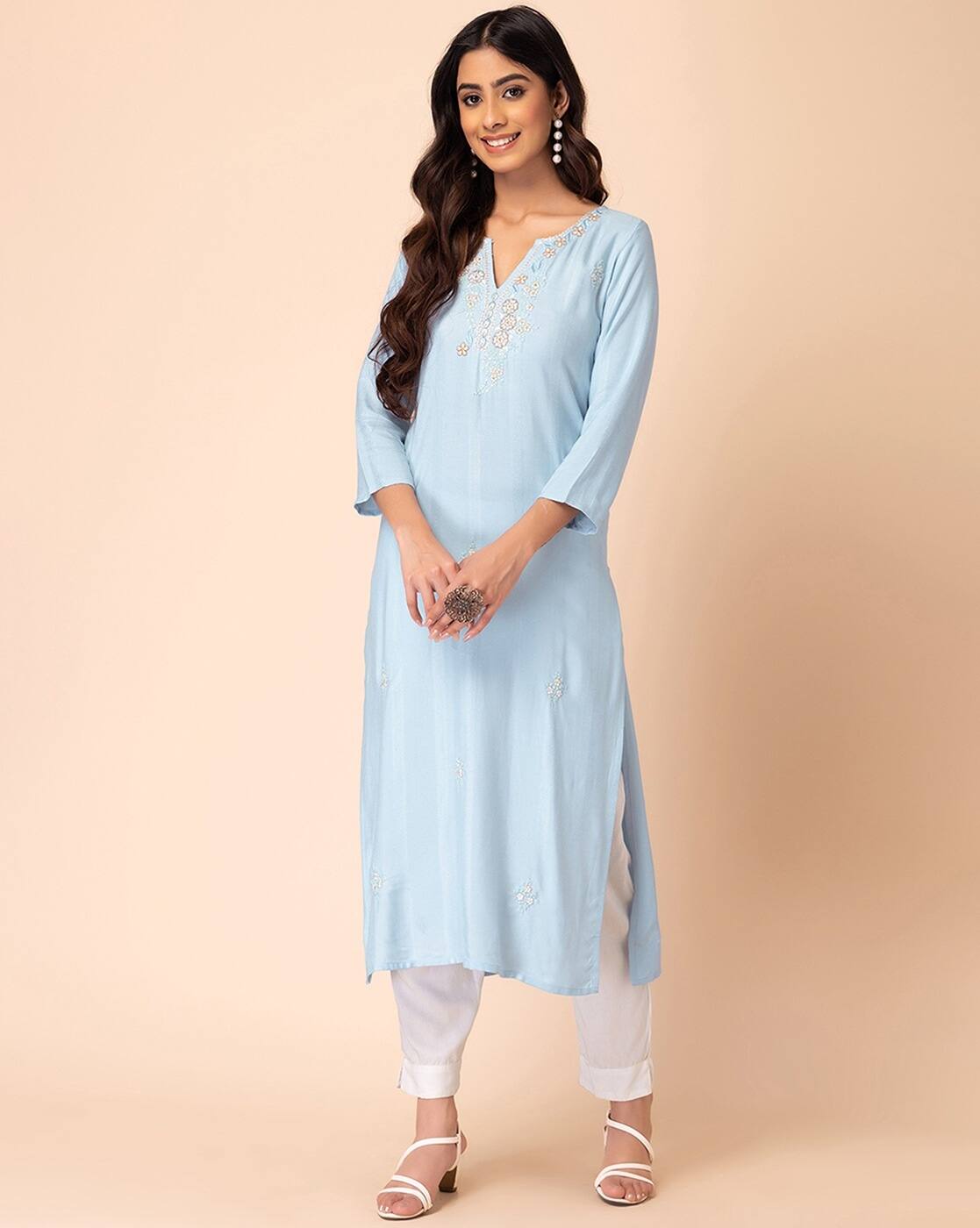 Embroidered Straight Kurta