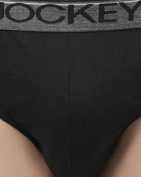 Normcore Men's Cotton Innerwear - Black Brief with Black Waistband Und