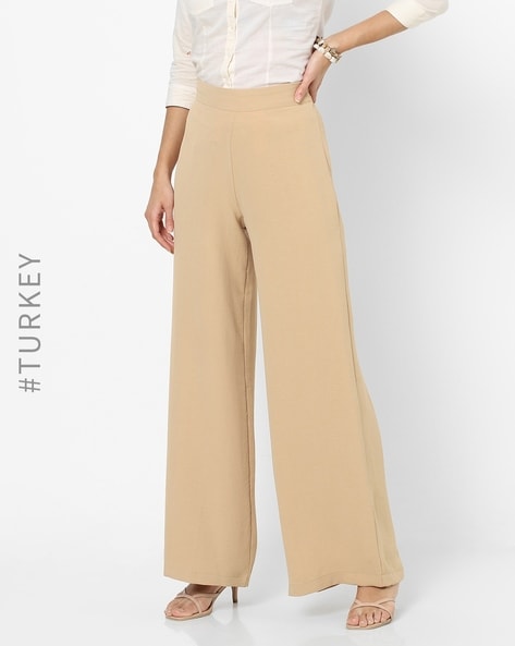 Buy Navy Blue Solid Trousers Online  W for Woman