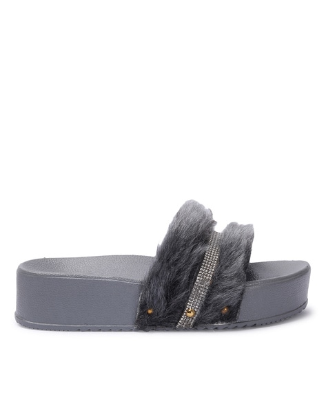 Women's fur slide discount sandals