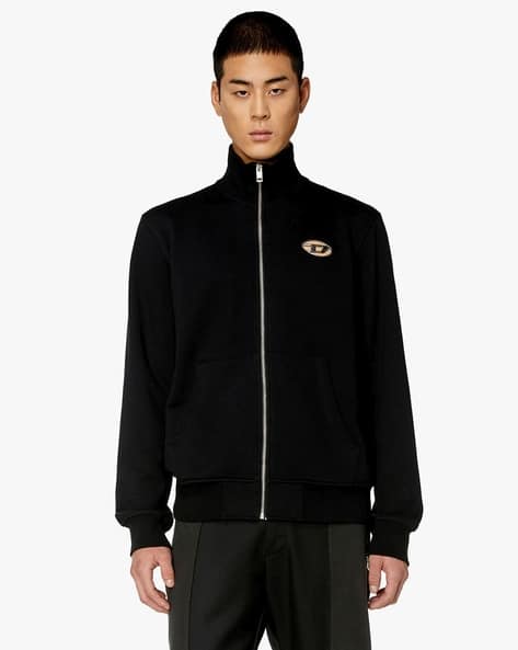 Buy DIESEL S-Ginni-Zip-OD Regular Logo Sweater | Black Color Men 