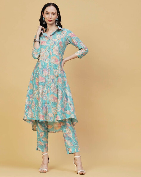 Buy Blue Kurta Suit Sets for Women by Charnest Online | Ajio.com