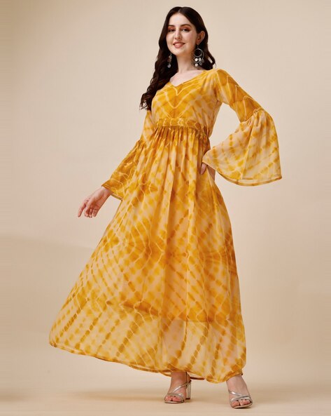 Buy online Lace Detailed Shibori Printed Tiered Dress from ethnic wear for  Women by Scakhi for ₹809 at 77% off | 2024 Limeroad.com