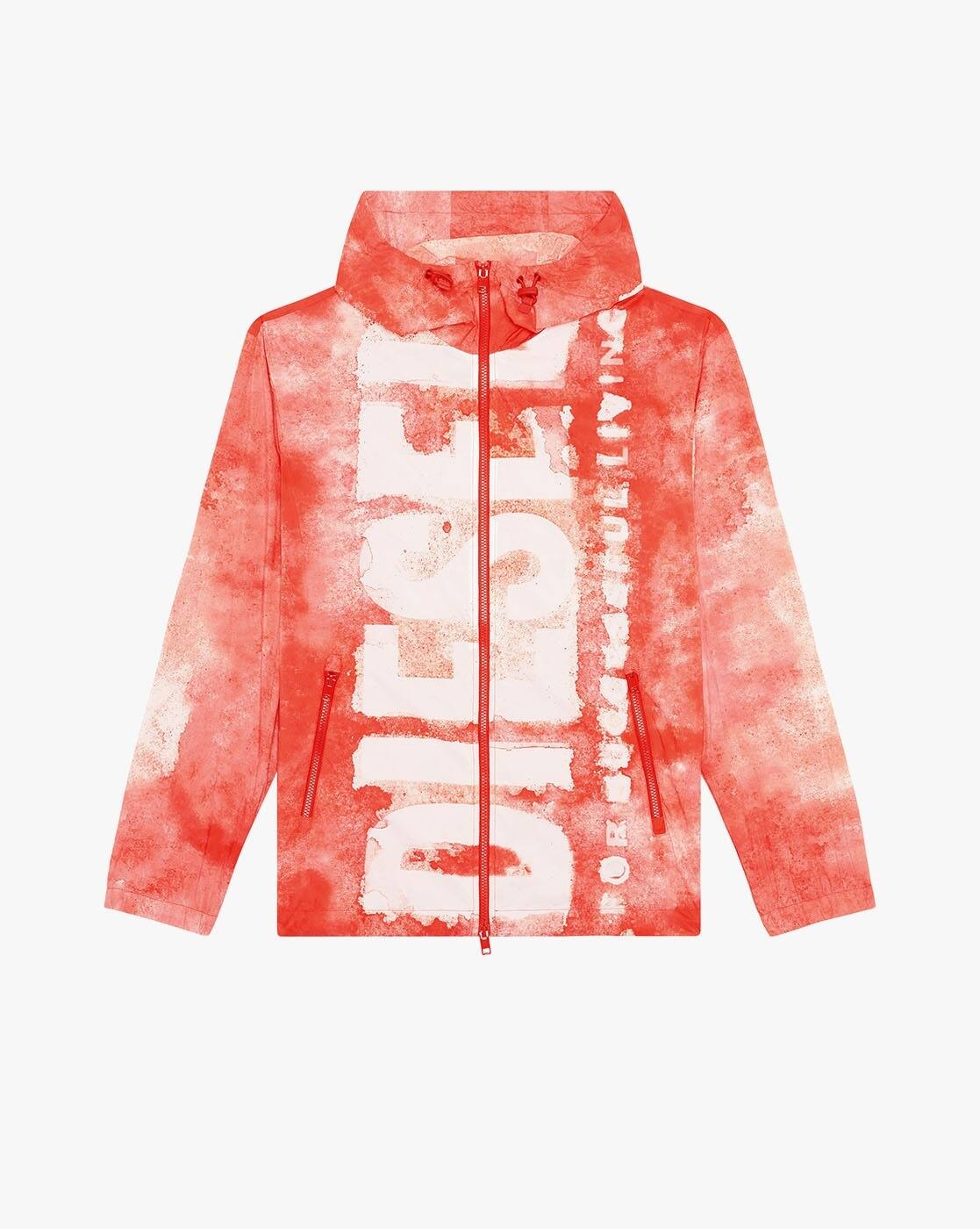 Buy DIESEL J-Warrett-Logo-Regular Solid Jacket | Red Color Men