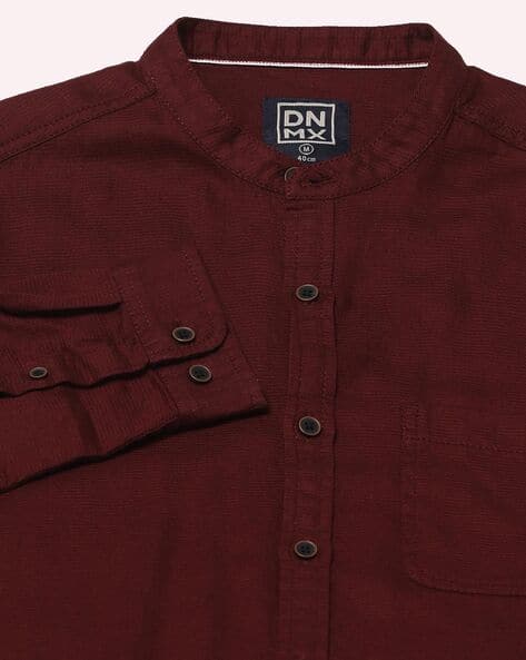Buy DNMX Men Slim Fit Cotton Shirt Online | Ajio.com