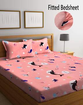 300 TC Printed King-Size Bedsheet with Pillow Covers-image-44