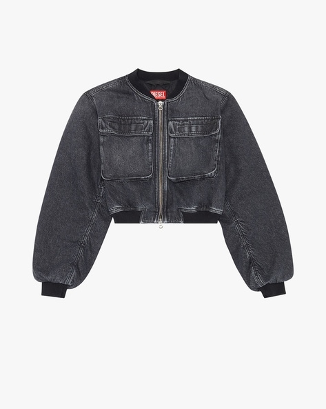 Women's Hooded Zip Denim Bomber Jacket | Boohoo UK