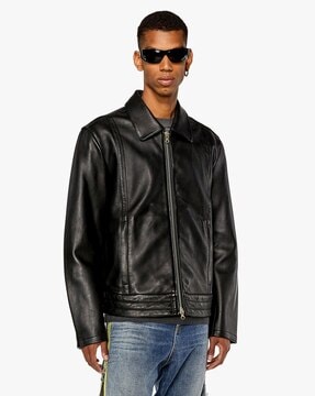 Buy DIESEL L-Metalo Regular Logo Jacket | Black Color Men | AJIO LUXE