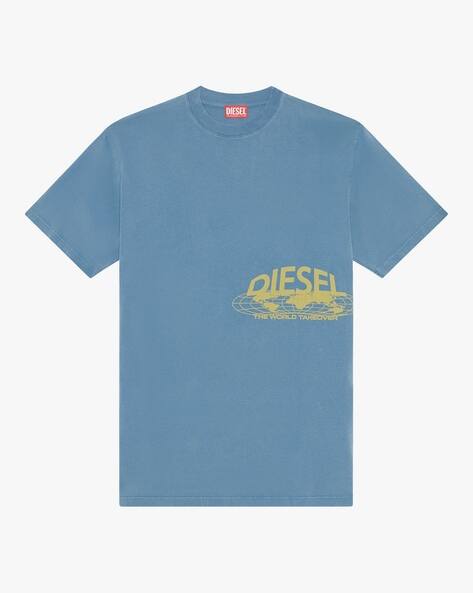 Buy DIESEL T-WASH-L5 Loose Graphic T-shirt | Blue Color Men | AJIO 