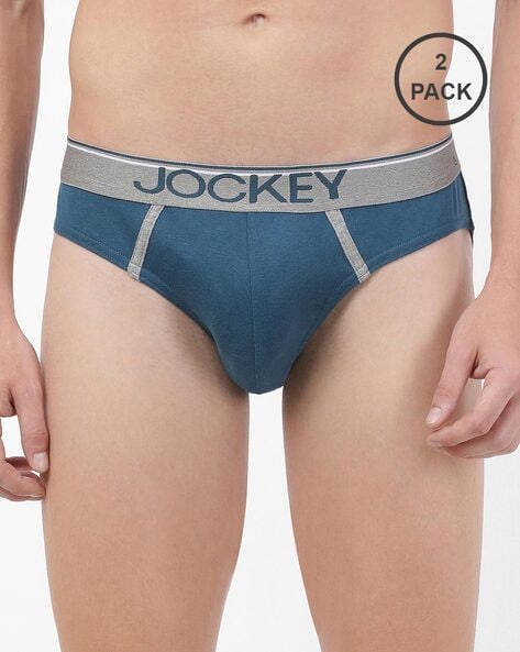Jockey US49 Black Super Combed Cotton Briefs with Ultrasoft Waistband -  Pack of 2