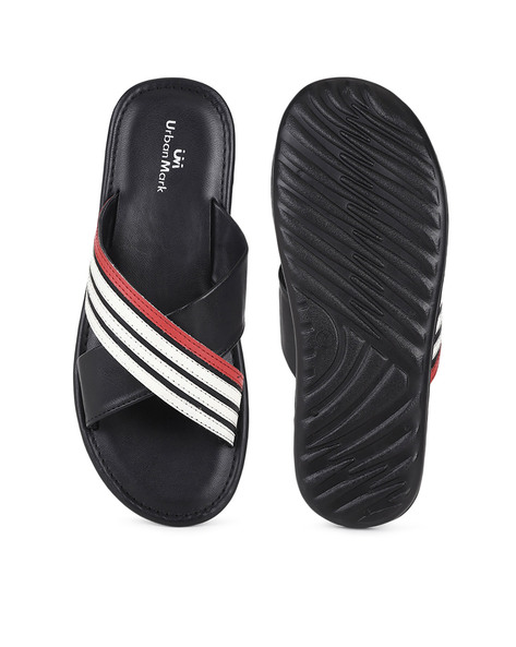 Striped Criss Cross Slides