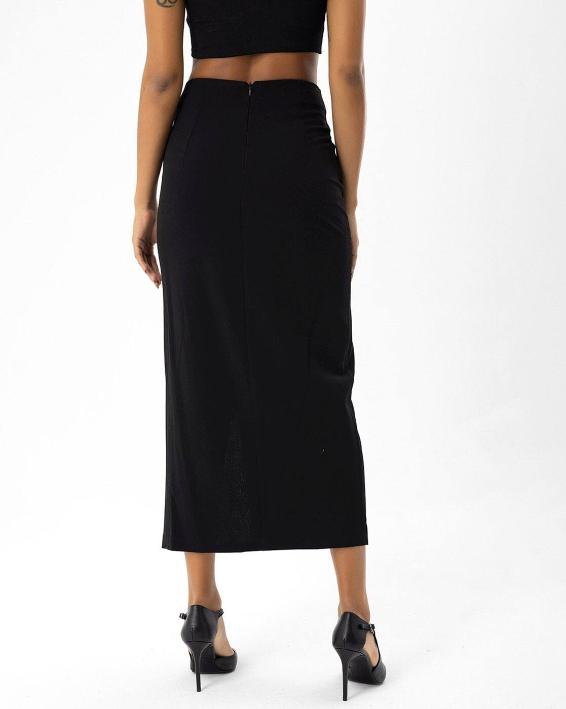 pois button line skirt / black / sサイズ pois button line skirt / black / sサイズ Fusipu-Women-Skirt-Solid