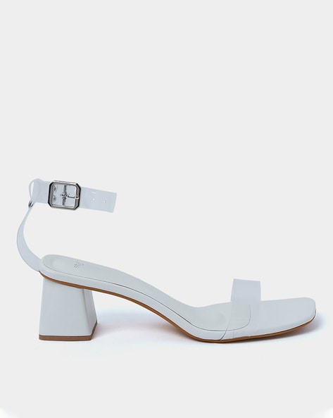 Clear strap mid discount heels