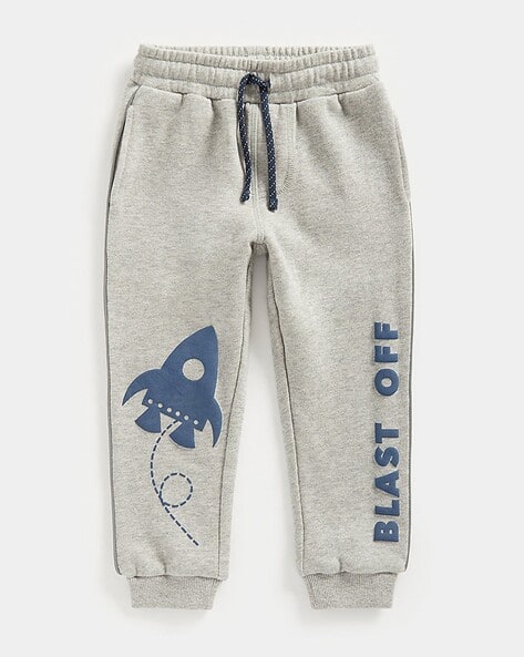 Graphic Print Joggers with Insert Pockets - Main Image