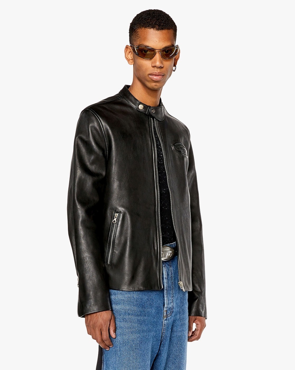 Man in Black Leather Jacket