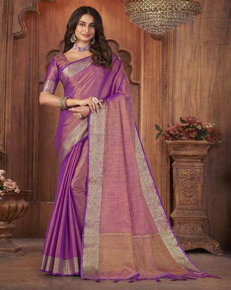 Buy Purple Georgette Saree With Floral Embroidery And Sequins Online at  Soch USA & Worldwide