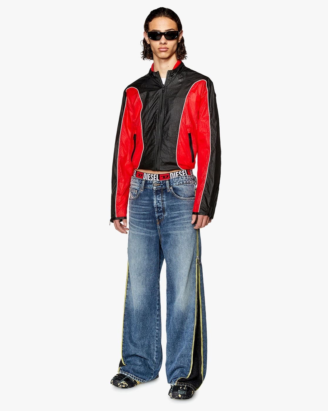 Buy DIESEL J-Blinkid-A Multi Regular Stylised Jacket | Black Color