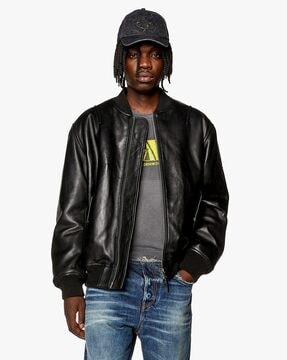 Buy DIESEL L Pritts Regular Solid Jackets Black Color Men AJIO