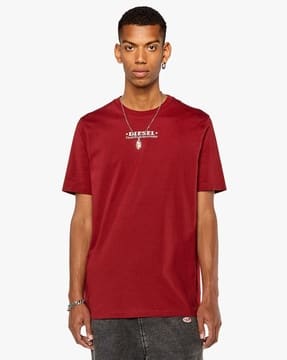 関税込【DIESEL】T Just SV short sleeve T-shirt★Red Buy DIESEL T-Just-L4 Regular Logo T-Shirt | Red Color Men