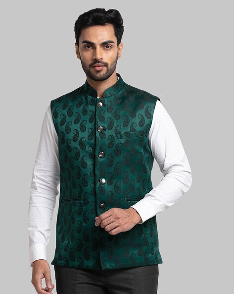 Green 2024 paisley waistcoat