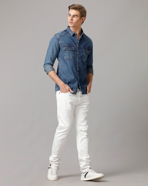 Excellent Options For Styling Your Denim Shirt And White Jeans »  BabyBoomer.org