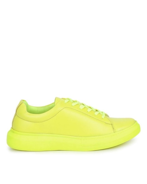 Gucci Neon Yellow Leather Rhyton Sneakers Size 39 - ShopStyle