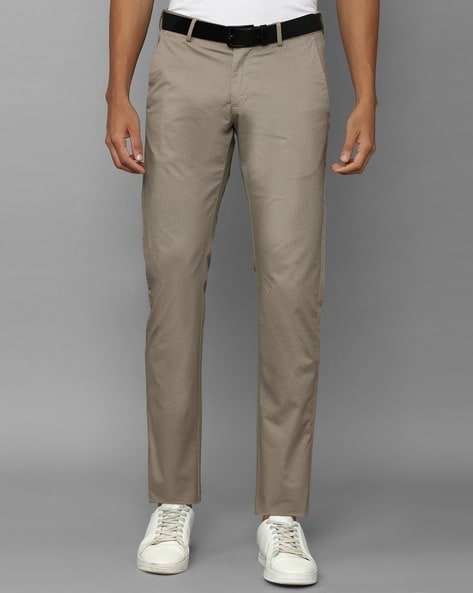 Buy Allen Solly Sport Mens Solid Grey Slim Fit Casual Trousers Online -  Lulu Hypermarket India