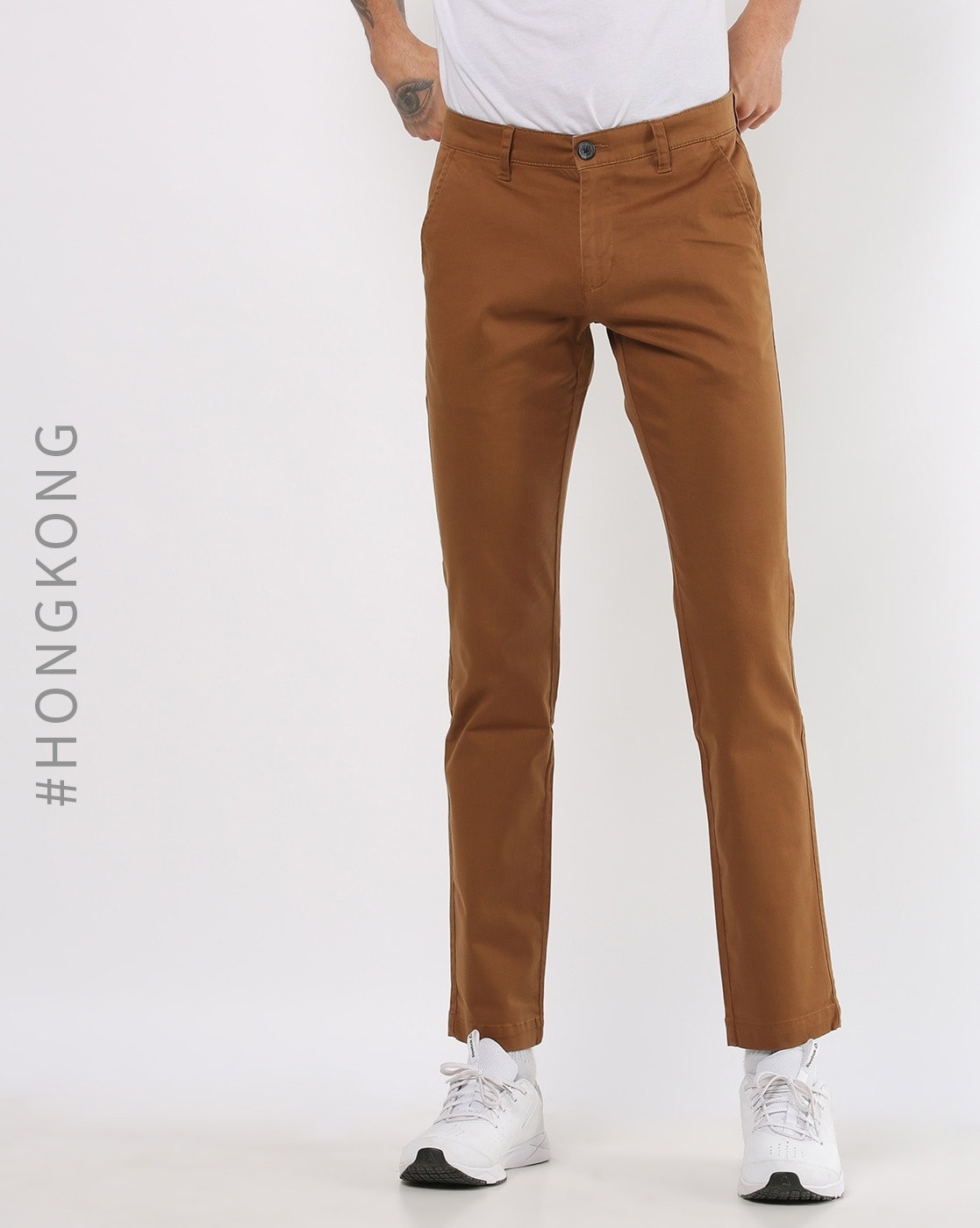 Buy Beige Trousers & Pants for Men by Plounge Online | Ajio.com