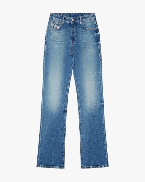 Mid-Wash High-Rise Flared Jeans