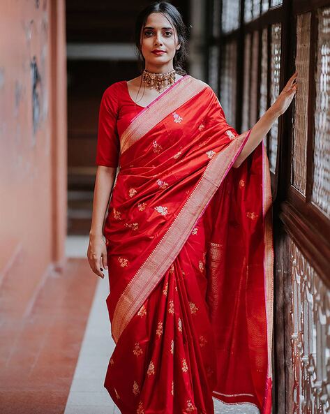 Divinely Red Color Brand New Sequence Embellished Party Wear Saree