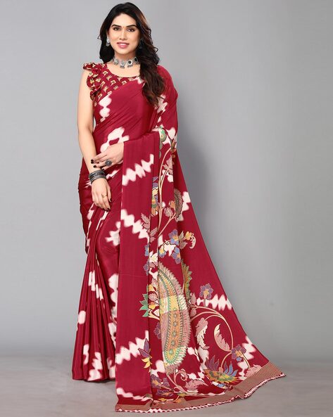 Digital Printed Crepe Saree in Off White – Common Kiwi