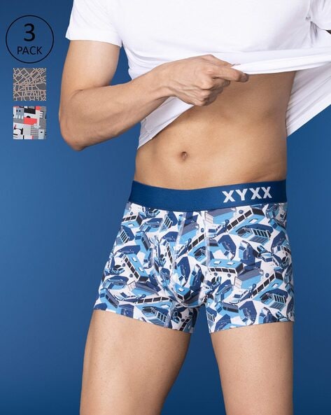 Pack of 3 Printed Trunks