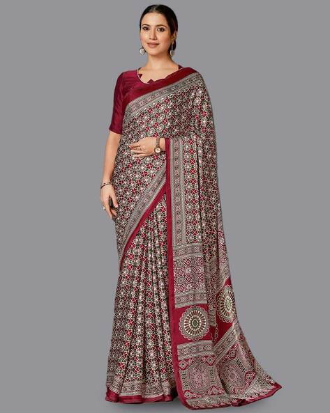 Buy Maroon Sarees for Women by Saree mall Online