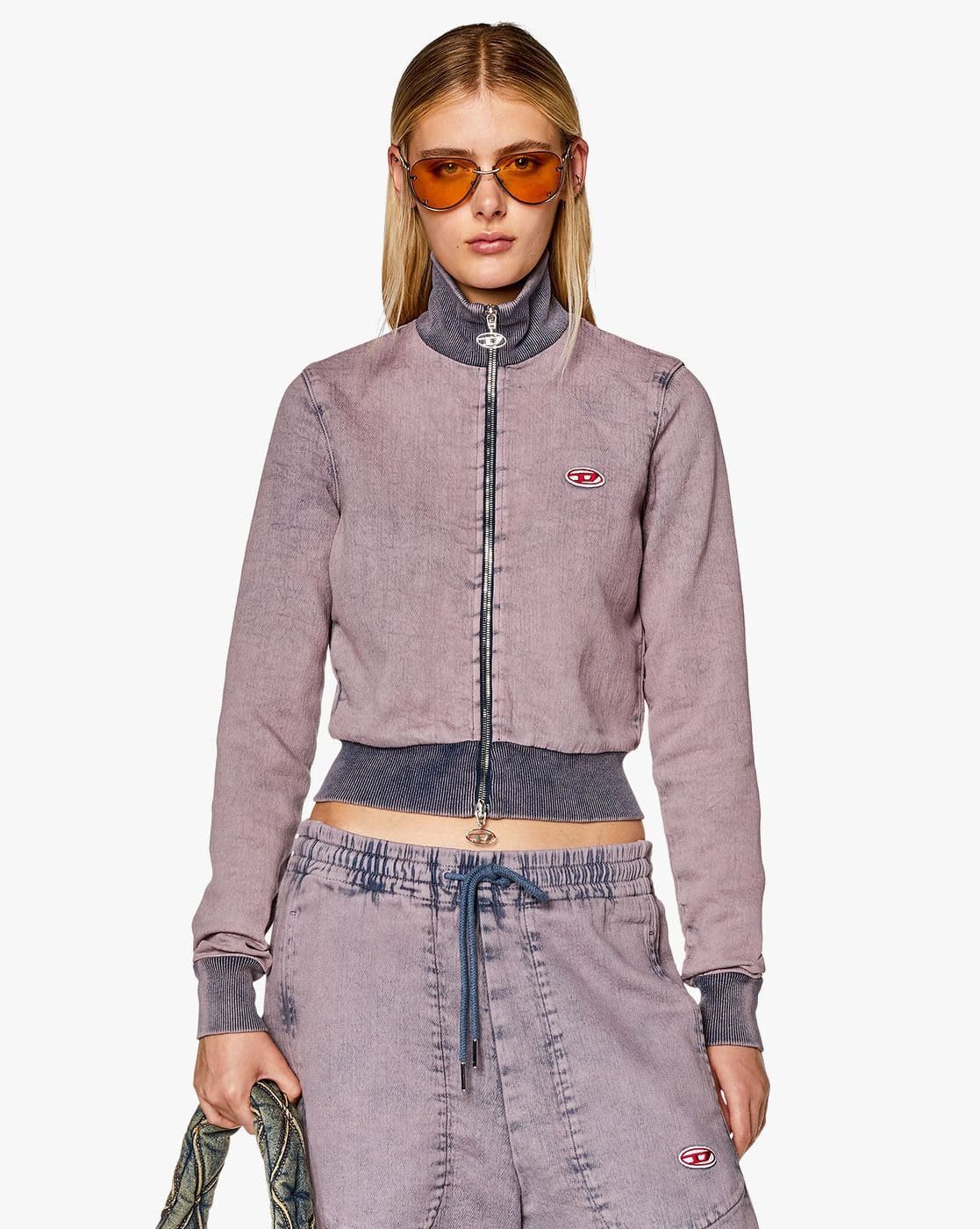 Buy DIESEL D-EMY-NE Violet Slim Patchwork Jacket | Violet Color